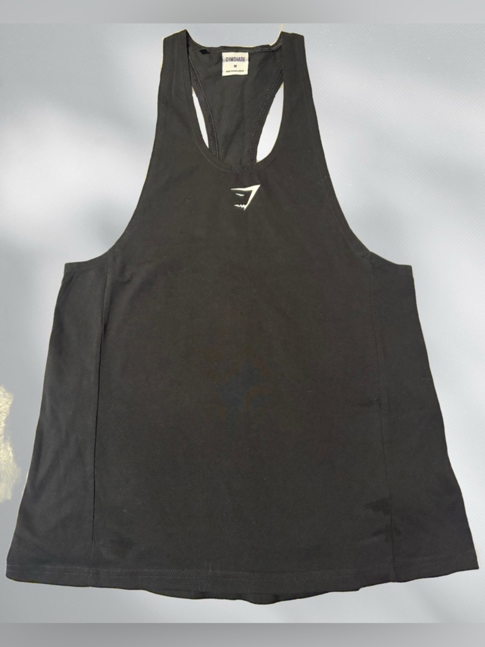 Gymshark Black Racerback Training Tank with White Logo